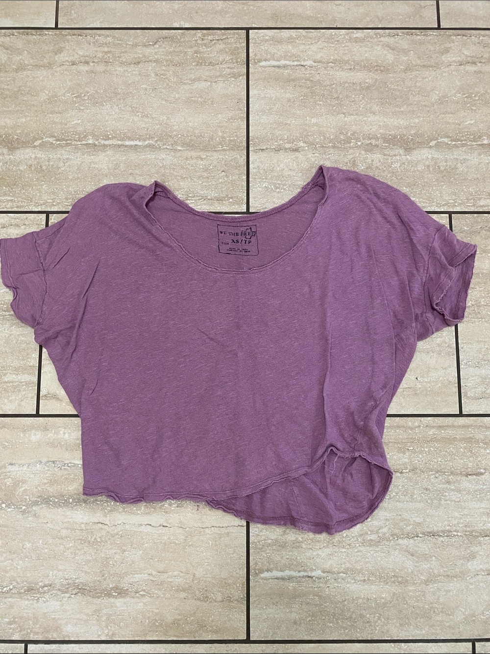 We The Free Lilac Cropped Scoop Tee